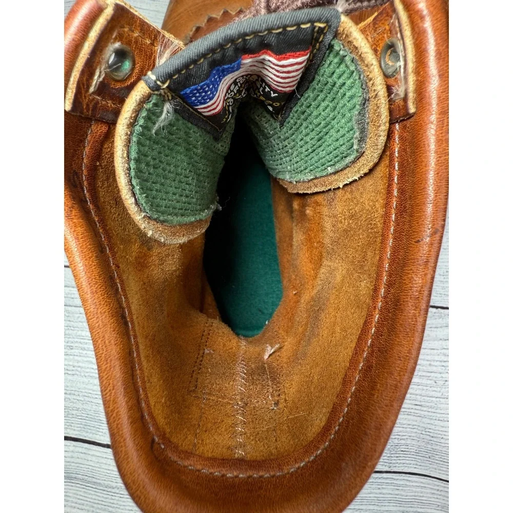 Justin Workboots Mens Brown Leather Lace‎ Up Oil Resistant Made in USA